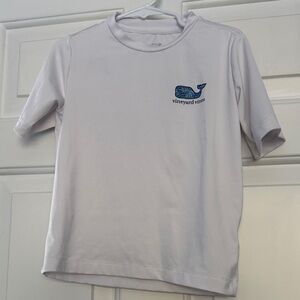 Vineyard Vines Kids White Tee with Blue Logo